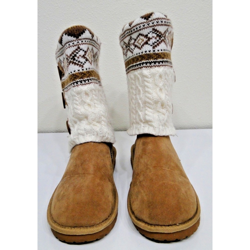 Muk Luks Cozy Up Yourself‎ Women's Knit Boots Size 10